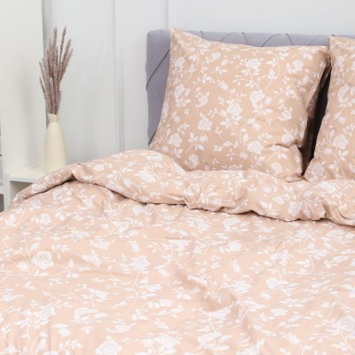 Пододеяльник поплин Цветочный рай-компаньон - кофейный (НТ)