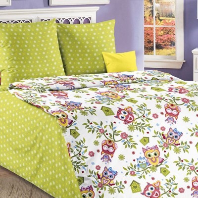 Постельное белье Совята 1 Перкаль - салатовый (НТ) Постельное белье Совята 1 Перкаль - салатовый (НТ)