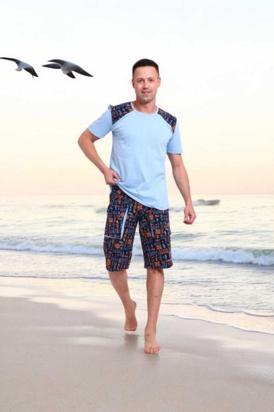 Мужской костюм 39057 - т-син,оранж (НТ)