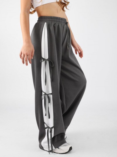 Брюки для девочки Соль&Перец SP2733 - серый-белый (НТ) Брюки для девочки Соль&Перец SP2733 - серый-белый (НТ)