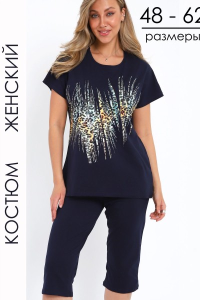 Костюм женский с бриджами 32089 - темно-синий (НТ)