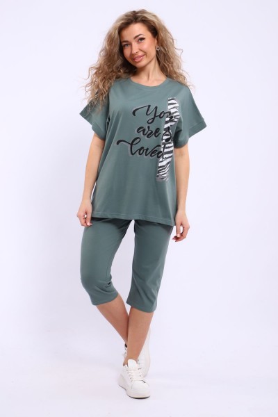 Костюм ЕКБ-1077 - мятно-бирюзовый (НТ)