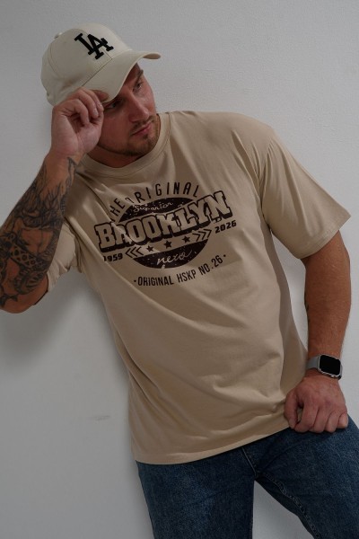 Футболка мужская 8507-1 оверсайз - какао+Бруклин (НТ)