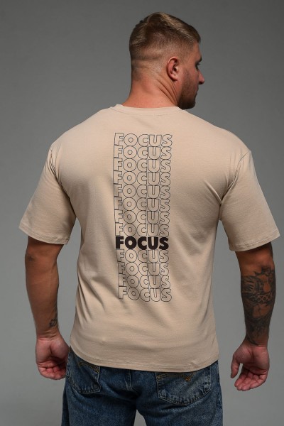 Футболка мужская 8507-1 оверсайз - какао+Focus (НТ)