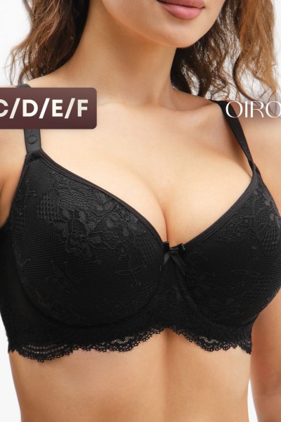 Бюстгальтер 2300 кружевной SPACER OIRO - черный (НТ)