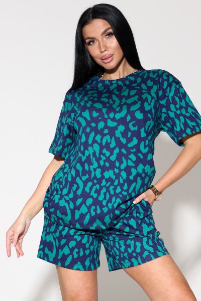 Костюм женский с шортами 134 - зеленый (НТ)