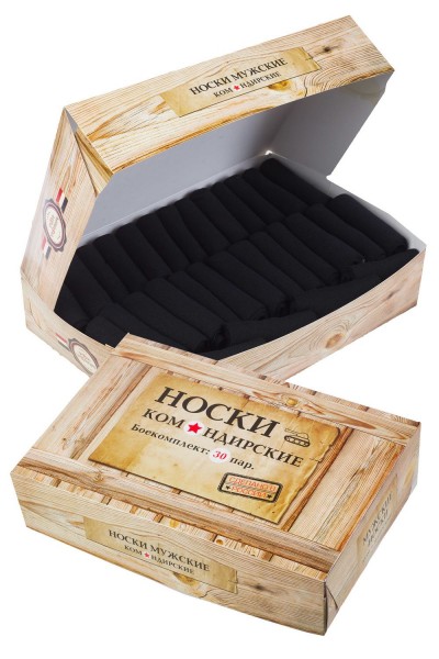 Носки мужские Командирские (набор 30 пар) - черный (НТ)