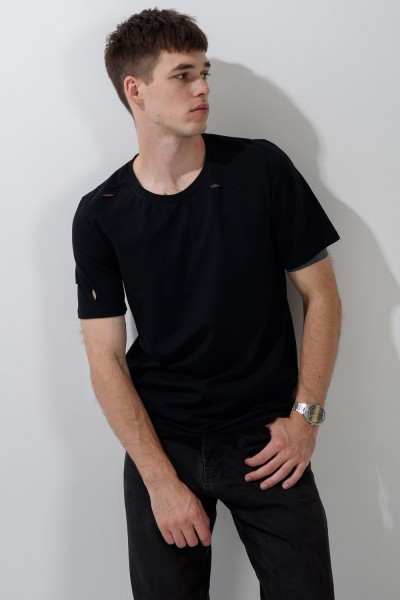 7479 Футболка мужская - черный (НТ)