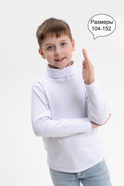 Водолазка Однотон Отстрочка с горлом - белый (НТ)