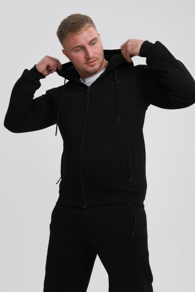 03 Толстовка мужская с молнией - черный (НТ)