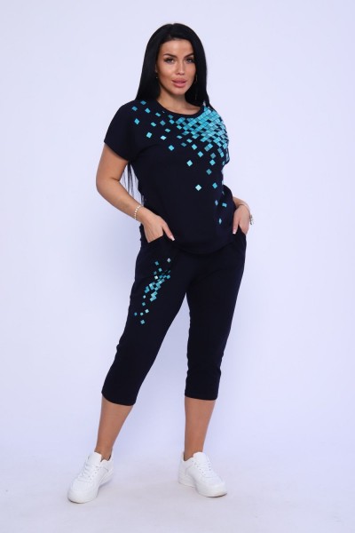 Костюм женский КБЖЖ0020 - сине-бирюзовый (НТ) Костюм женский КБЖЖ0020 - сине-бирюзовый (НТ)