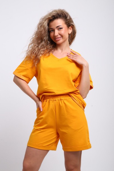 83907 костюм женский летний с шортами - желтый (НТ)