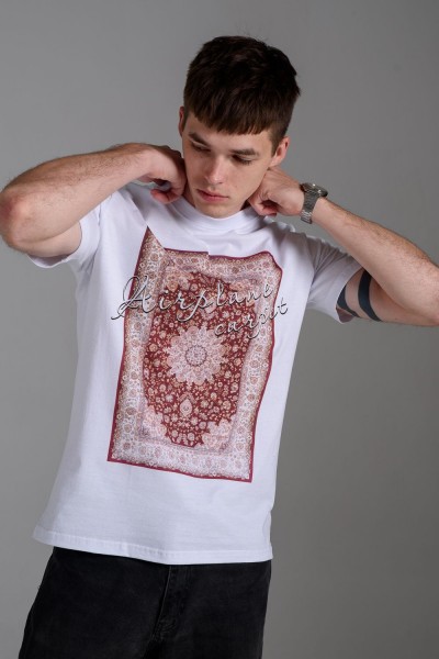 8556 Футболка мужская - белый+ковер (НТ)