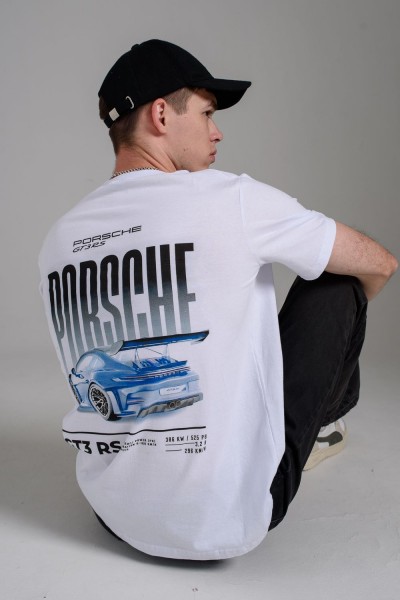 8556 Футболка мужская - белый+порше (НТ) 8556 Футболка мужская - белый+порше (НТ)