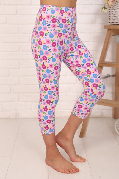 Лосины Лютики укороченные детские - розовый (НТ)