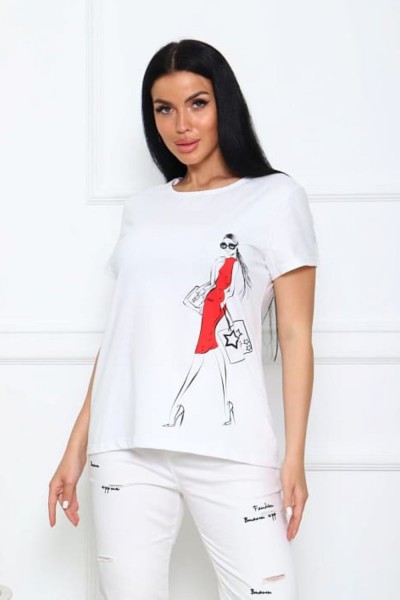 Футболка женская 20517 - белый (НТ) Футболка женская 20517 - белый (НТ)