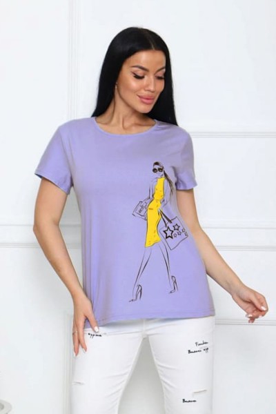 Футболка женская 20517 - лиловый (НТ) Футболка женская 20517 - лиловый (НТ)