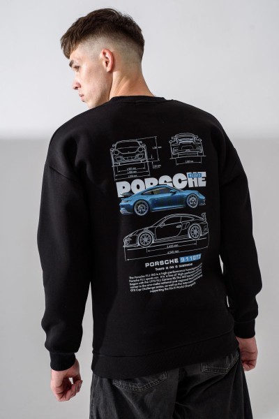8559 свитшот мужской - черный+порш (НТ)