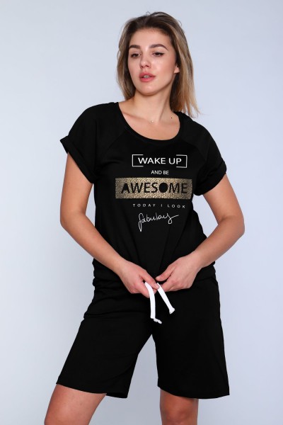 Костюм женский с шортами 299 - черный (НТ)