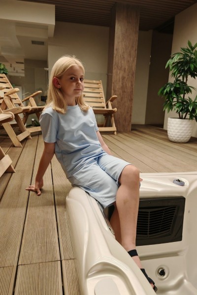 83909 костюм детский с шортами - голубой (НТ)