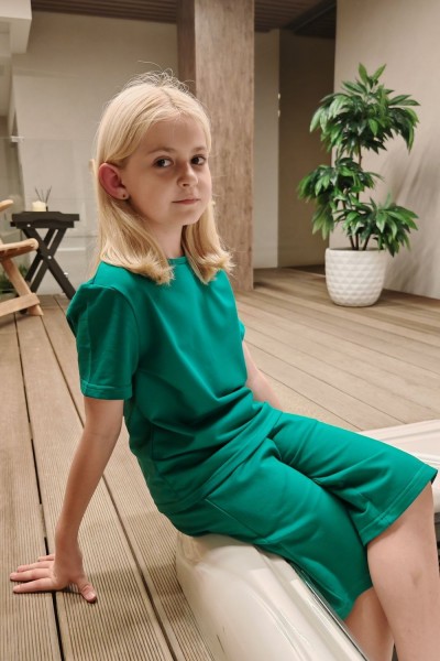 83909 костюм детский с шортами - зеленый (НТ)