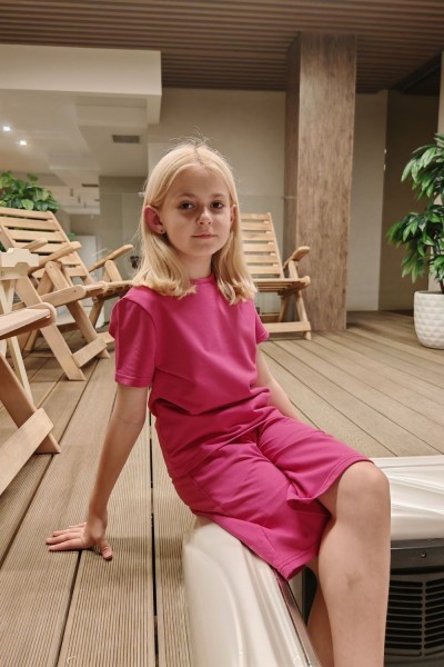 83909 костюм детский с шортами - фуксия (НТ)