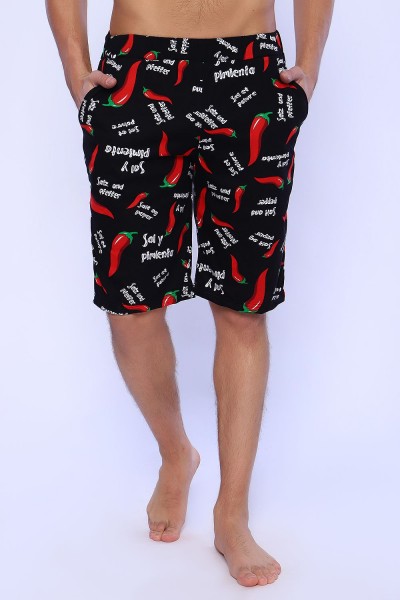 Шорты 56621 - Перчик на черном (НТ)