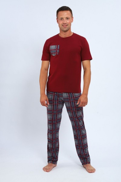 814 Комплект домашней одежды - бордо,серый (НТ)