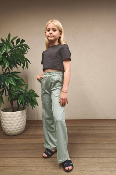 83920 брюки палаццо для девочки - мята (НТ)