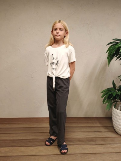 83919 брюки детские прямые - графит (НТ)