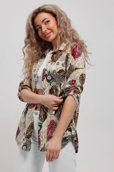 Рубашка 53036 - бордо (НТ)