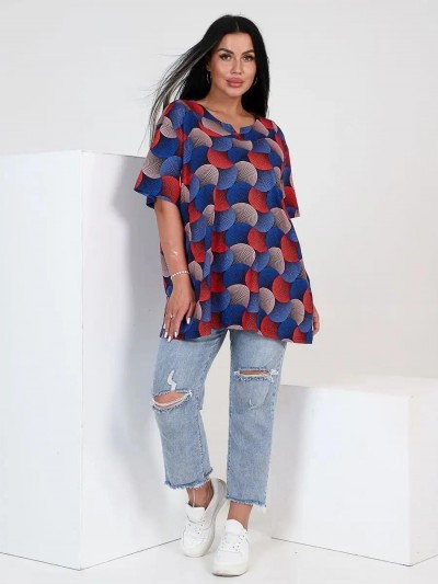Туника женская Круги 009 - синий (НТ) Туника женская Круги 009 - синий (НТ)