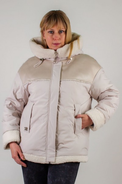 Куртка с верблюжьей шерстью арт.313 - бежевый (НТ)