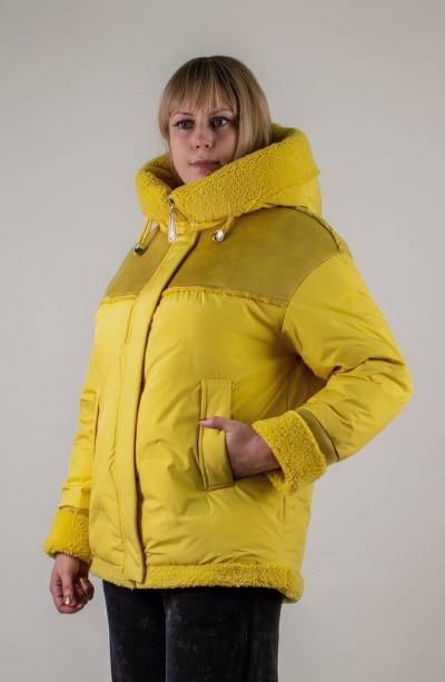 Куртка с верблюжьей шерстью арт.313 - желтый (НТ)