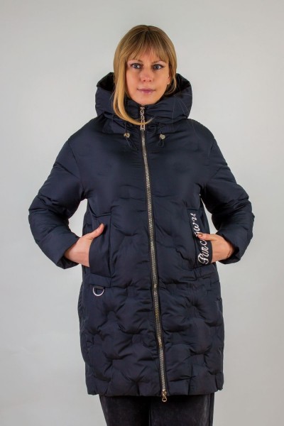 Зимняя куртка с капюшоном арт.611 - черный (НТ)