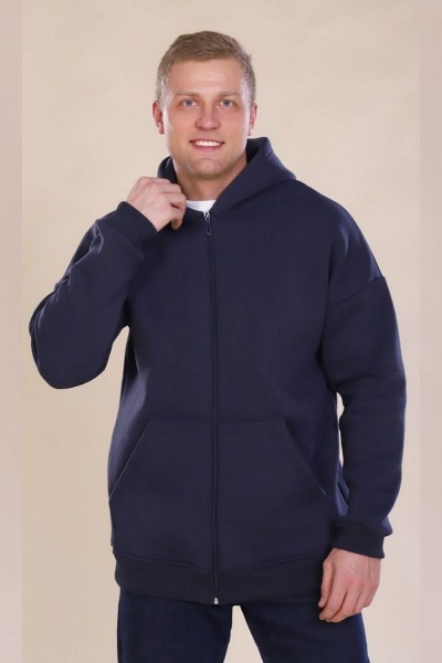 Толстовка 889 с начёсом Zipper - серый (НТ)