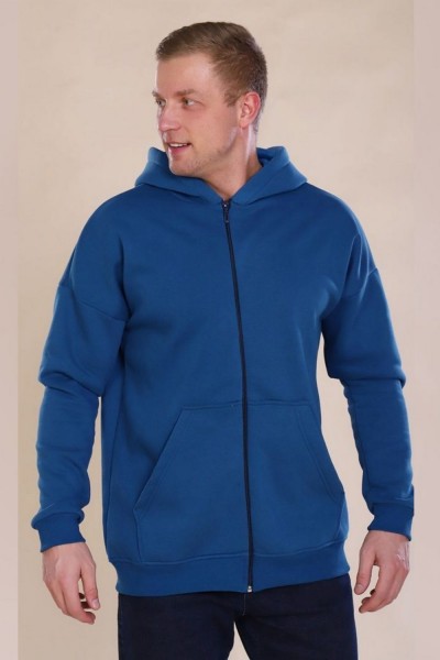 Толстовка 889 с начёсом Zipper - индиго (НТ)