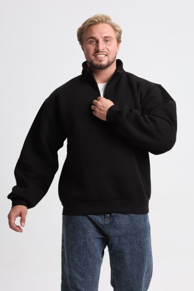 15 Кофта с молнией мужская - черный (НТ)