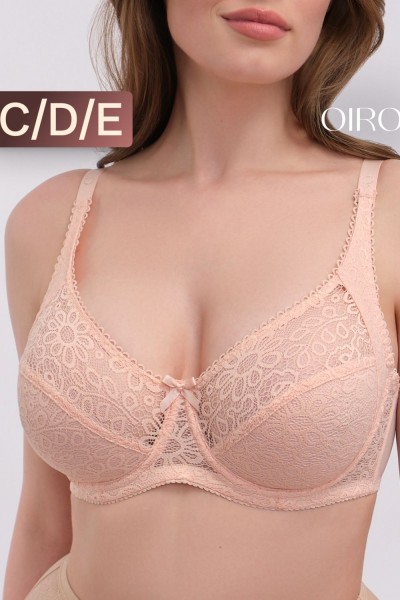 Бюстгальтер OIRO кружевной OLIVIA 2808 - персиковый (НТ)