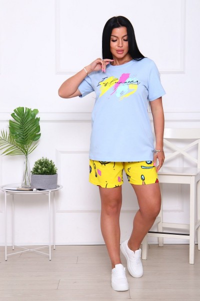 Костюм 1076 - голубой-желтый (НТ)