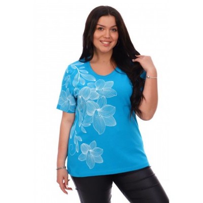 Футболка женская Лирика плюс бирюза (ЛТ)
