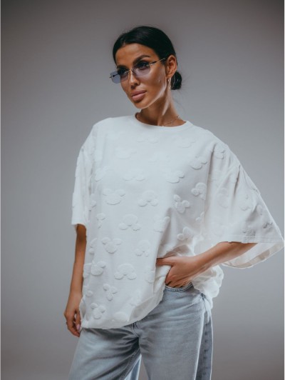 Ирбис футболка женская (махра Микки молоко) (ЛТ) Ирбис футболка женская (махра Микки молоко) (ЛТ)