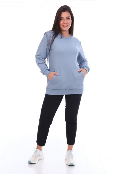 Толстовка унисекс с карманом кенгуру, Арт. 1044 - голубой (НТ)