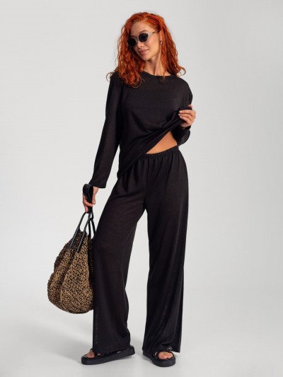 Лонгслив женский дэворэ МАЛИБУ ЧЕРНЫЙ (ДТ) Лонгслив женский дэворэ МАЛИБУ ЧЕРНЫЙ (ДТ)