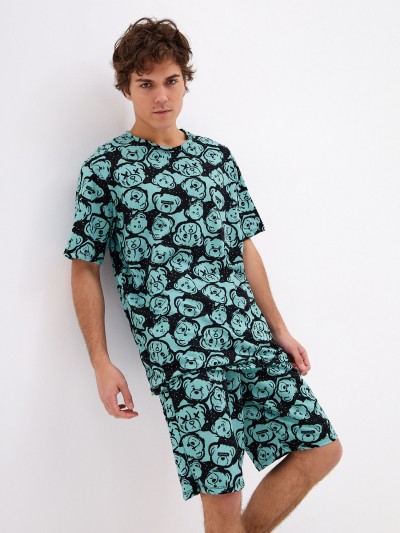 Пижама мужская кулирка с шортами ЧЕЛСИ МИШКИ ЗЕЛЕНЬ (ДТ) Пижама мужская кулирка с шортами ЧЕЛСИ МИШКИ ЗЕЛЕНЬ (ДТ)