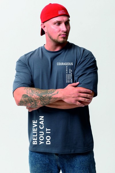 8570 футболка оверсайз мужская - графит+смелый (НТ)