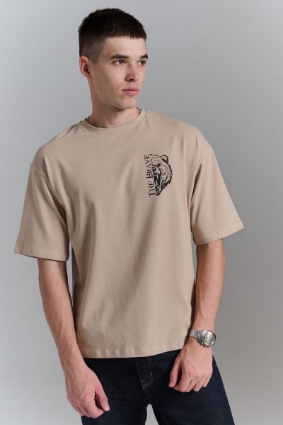 8568 футболка мужская - какао+храбрый (НТ)
