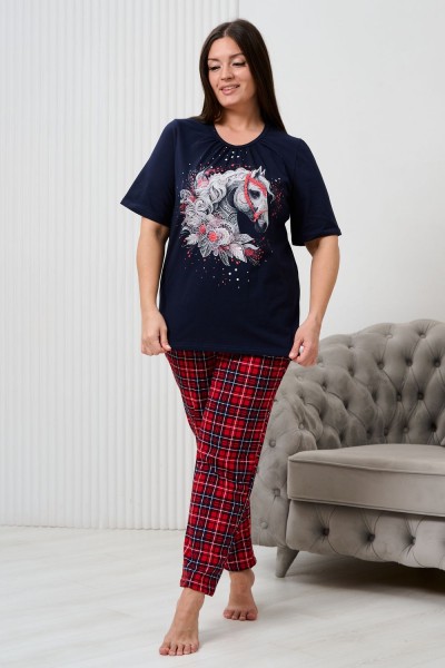 Костюм 9091 - красно-синяя клетка +ЛО (НТ)