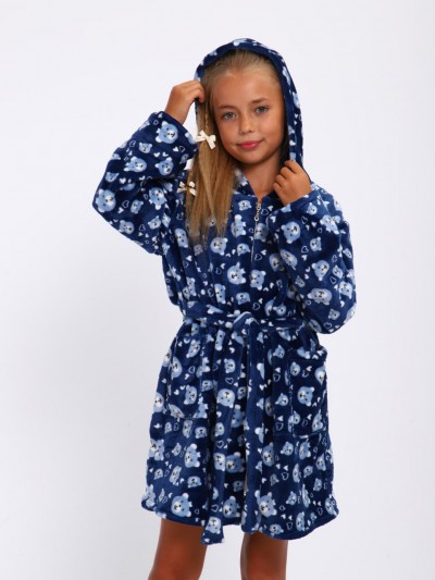 Детский халат 18112 - мишки-синий (НТ)