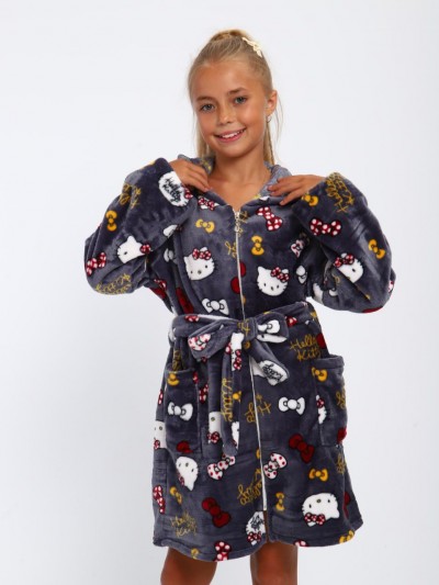 Детский халат 18112 - Коты на сером (НТ)